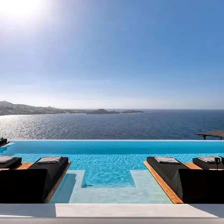 Villa Dazzling Mykonos Lvellie 6 Bedrooms Unique Aegean Sea Views Private Infinity Pool Two Private Jacuzzis Psarou Psarou (Mykonos)
