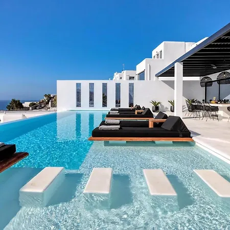Dazzling Mykonos Lvellie 6 Bedrooms Unique Aegean Sea Views Private Infinity Pool Two Private Jacuzzis Psarou * Psarou (Mykonos)