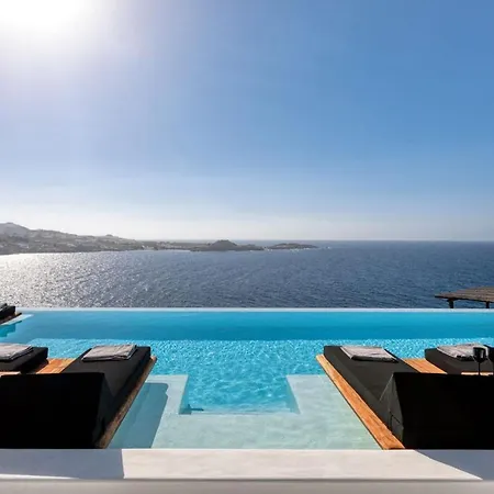 Dazzling Mykonos Lvellie 6 Bedrooms Unique Aegean Sea Views Private Infinity Pool Two Private Jacuzzis Psarou